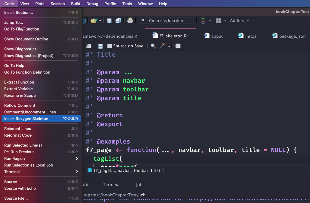 RStudio helper to add roxygen2 skeleton to any R function. 